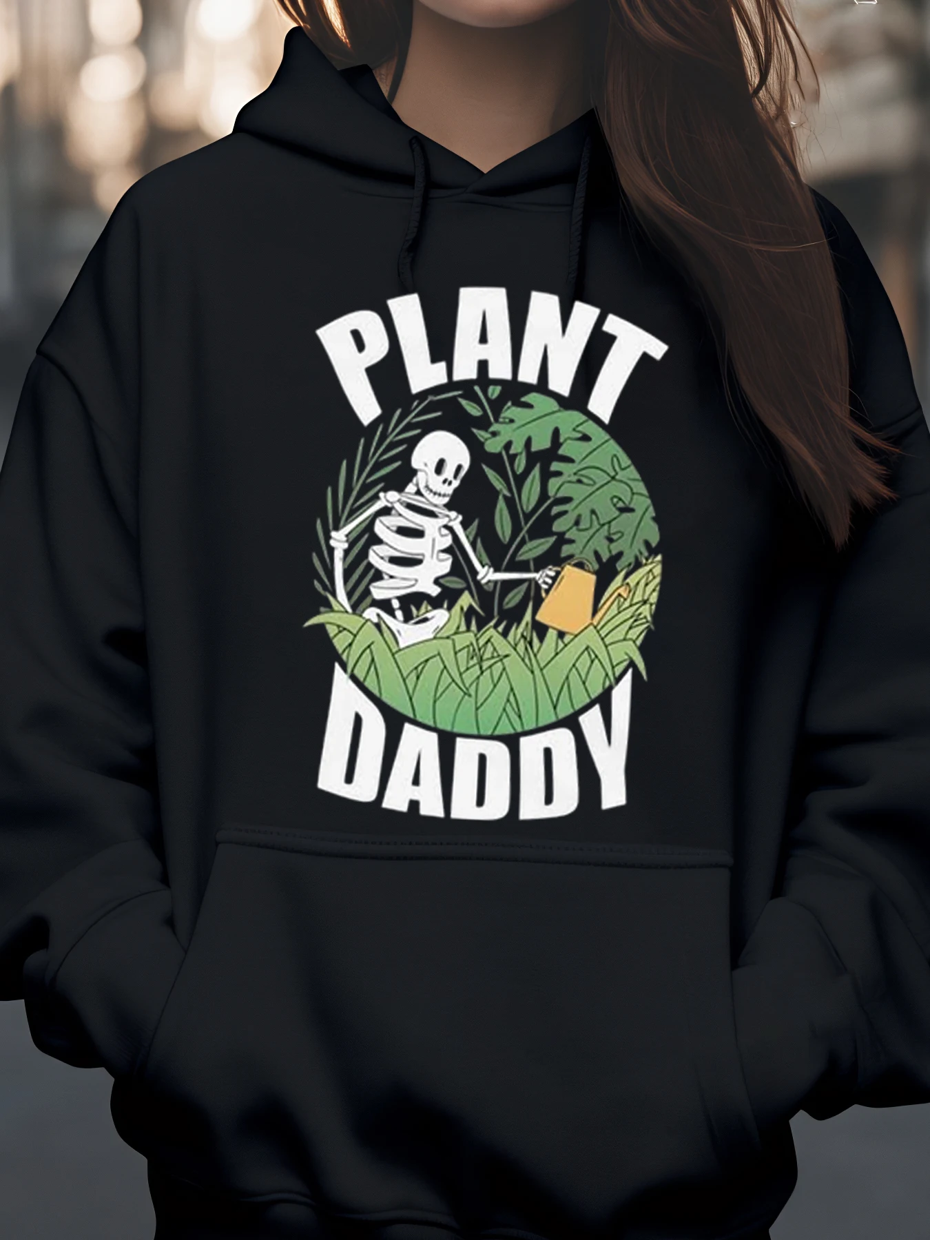 

Толстовка с принтом Plant Daddy Skeleton Gardening, повседневная одежда на Хэллоуин для мужчин и женщин