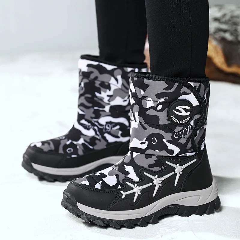 Cold Resistance -30℃ Boys & Girls Snow Boots Waterproof Outdoor Baby Kids Sports Casual Winter Children Shoes Size 28-39