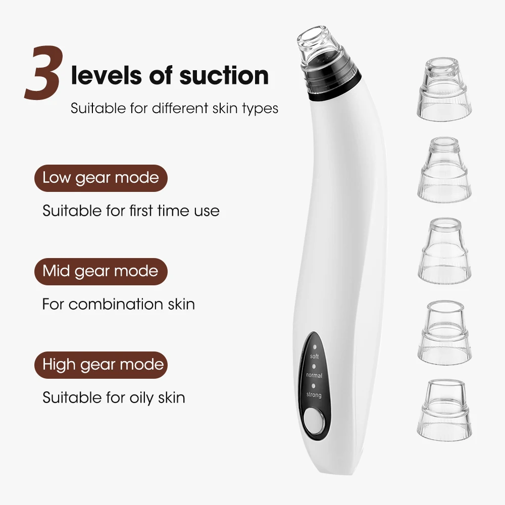 Visual Facial Blackhead Remover Electric Deep Pore Acne Pimple Removal Vacuum Suction Diamond T Zone Beauty Tool Face Household