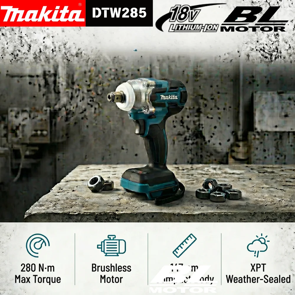 Makita DTW285 18V Brushless Impact Wrench 0-2800RPM Variable Speed 280Nm For Makita 18V Battery Auto