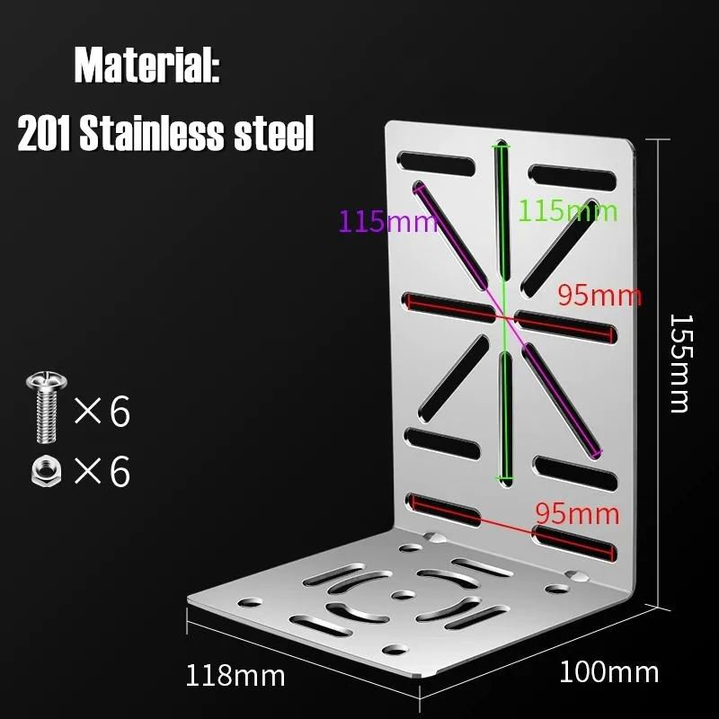 

L-образная многофункциональная переносная пластина из нержавеющей стали, универсальный прямоугольный настенный потолочный кронштейн для купольной PTZ-камеры видеонаблюдения