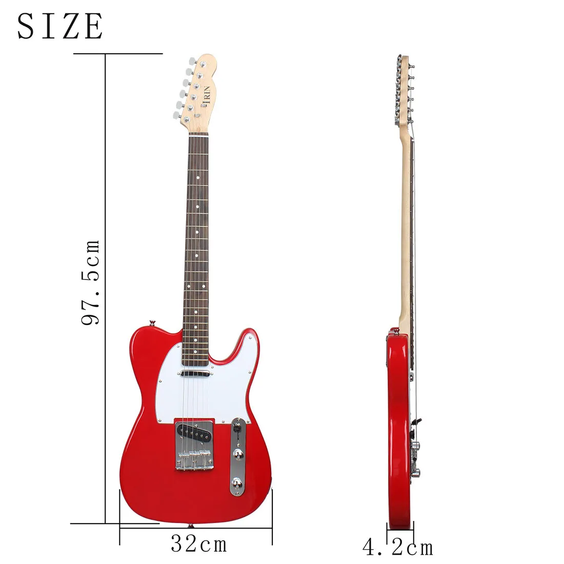 IRIN Rote E-Gitarre, 39 Zoll, 22 Bünde, Gitarre, 6 Saiten, Korpus, Ahornhals, Gitarre für Studenten, Anfänger, Musik, Musiker