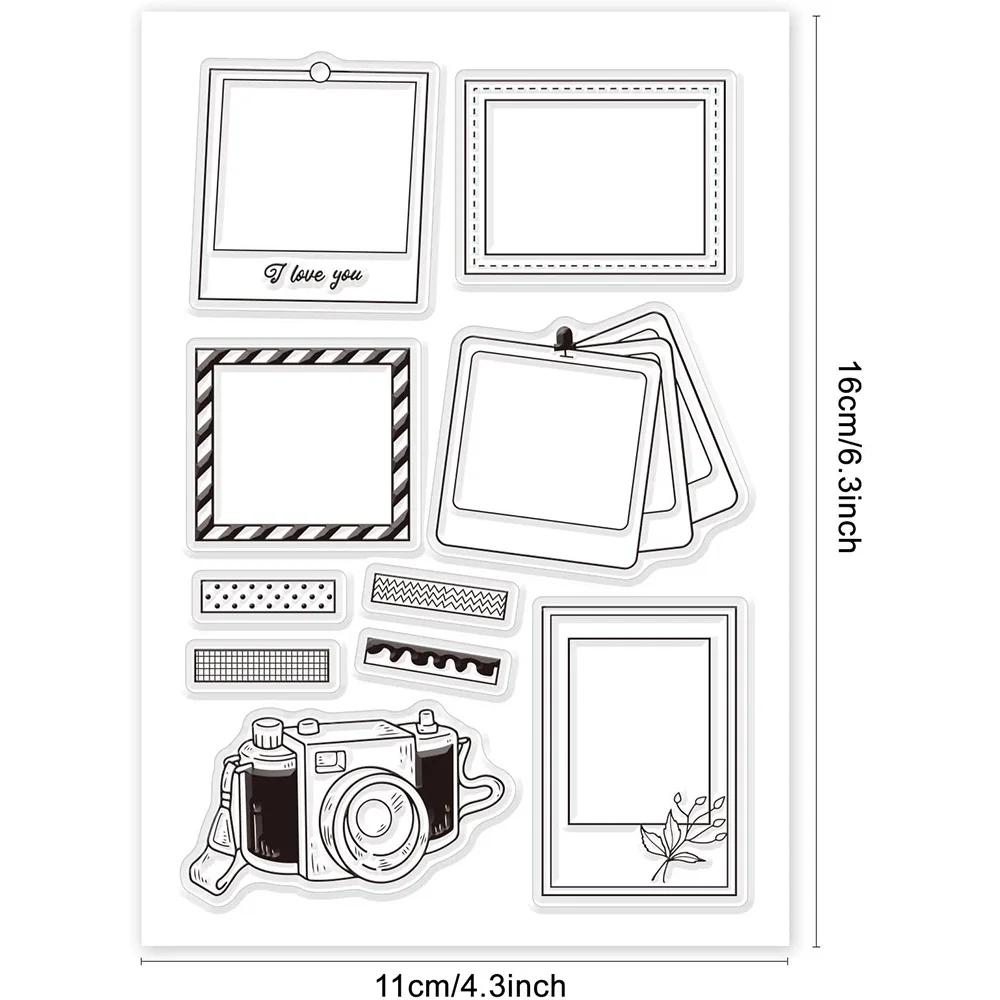 Cornice per foto timbro trasparente sigillo fotocamera timbri in Silicone trasparente per fai da te Scrapbooking Card Making arti segnalibro