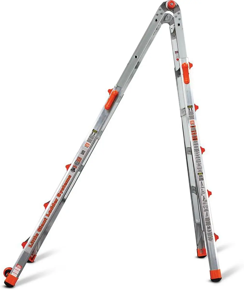 Little Giant Ladder Systems, Velocity with Wheels, M22, 22 Ft, Multi-Position Ladder, Aluminum, Type 1A, 300 lbs Weight Rating,