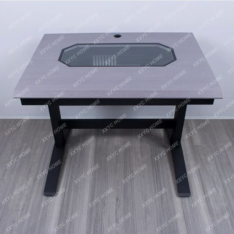 Transparent desktop assembly machine, drawer type large chassis, electric lifting e-sports table