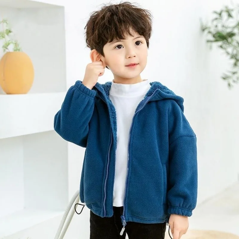 

Baby Girl Boy Polar Fleece Hooded Jacket Winter Infant Toddler Child Warm Hoodie Coat Autumn Spring Baby Outfit Clothes 3-14Y