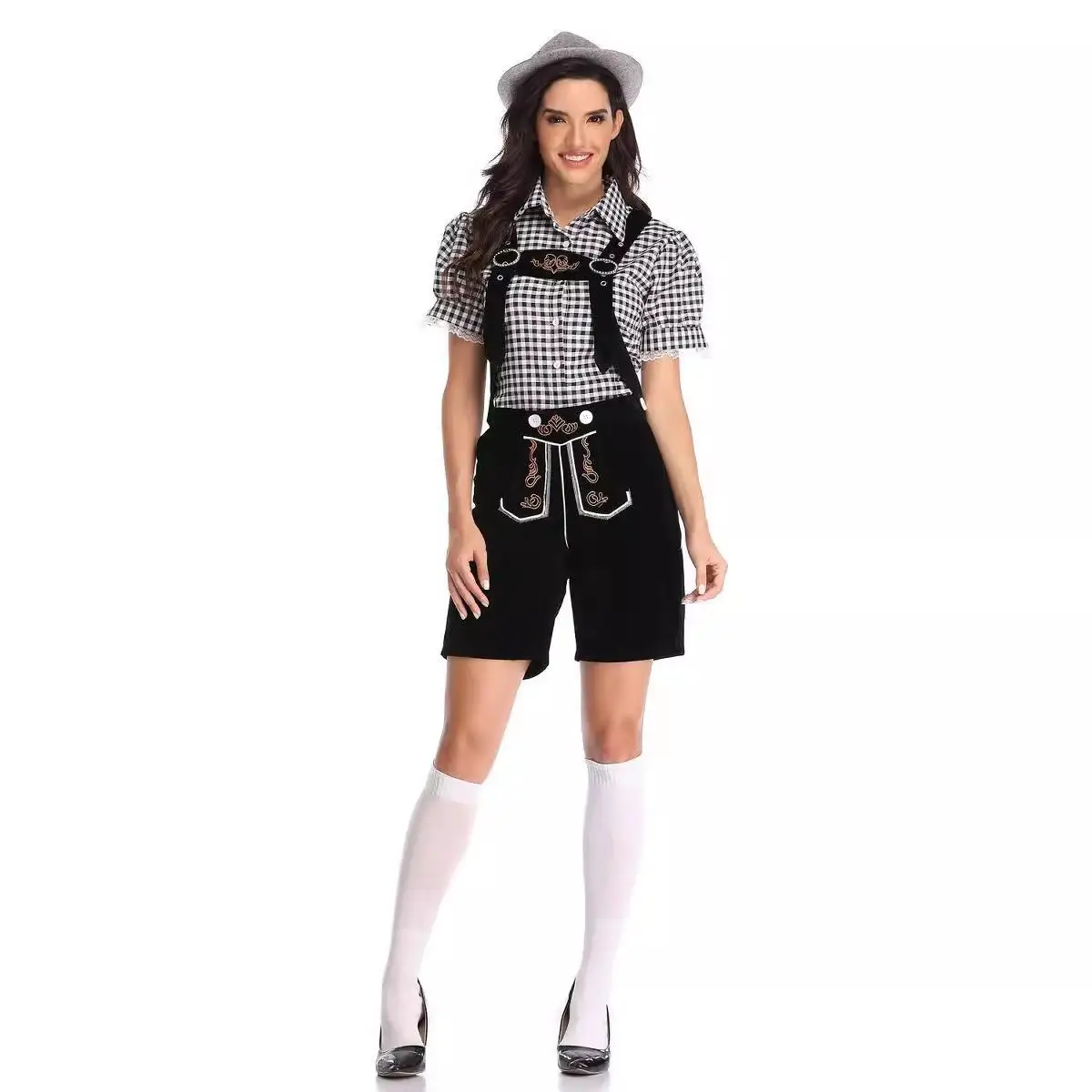 Traditional Bavarian Beer Festival Plaid irt Women's Costume loween Performance Clothing Ethnic Women's Faion