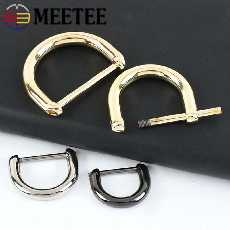 10/20Pcs 13-25mm D Ring Metal Buckles Strap Screw Rings Replace Hook Bag Side Clip Clasp Weebing Hang Buckle Handbag Accessories