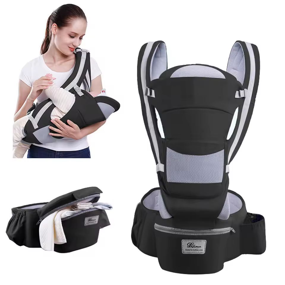 Canguru Ergonômico Portador de Bebê 4 em 1 com Cinto de Cintura Ajustável