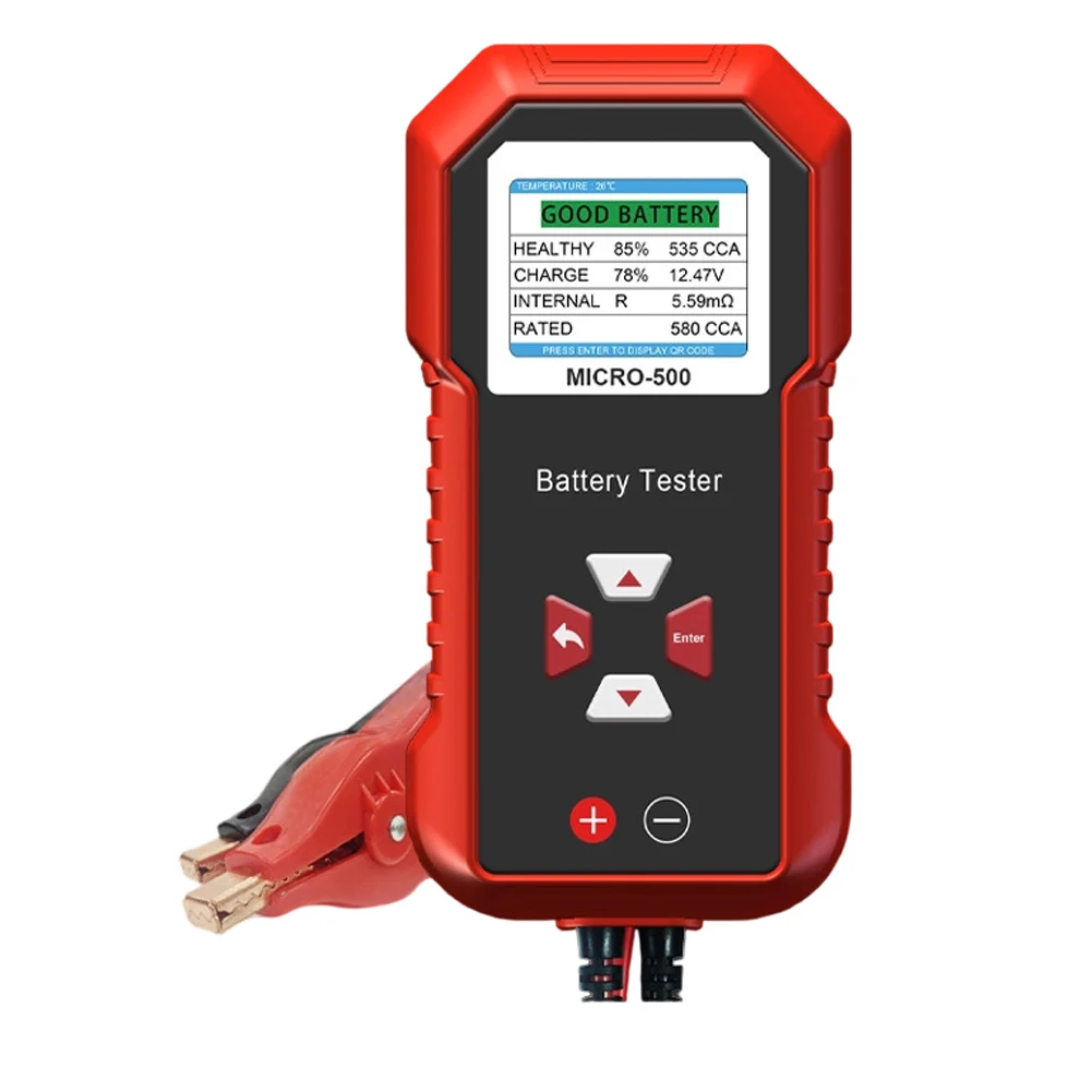 MICRO-500 12V Battery Tester Internal Resistance Analyzer For Automotive Circuit Diagnosis SOH SOC Cold Cranking Amps Charging S