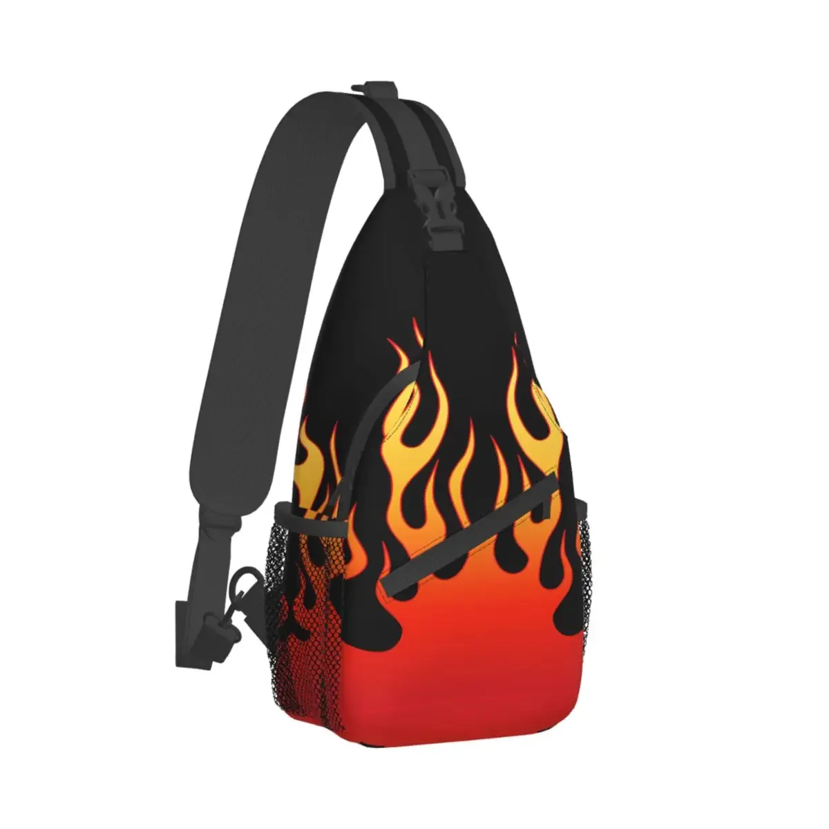 Bolso cruzado deportivo con diseño de llamas y fuego, bolso de pecho Unisex para mujer y hombre, mochilas de hombro a la moda para viaje