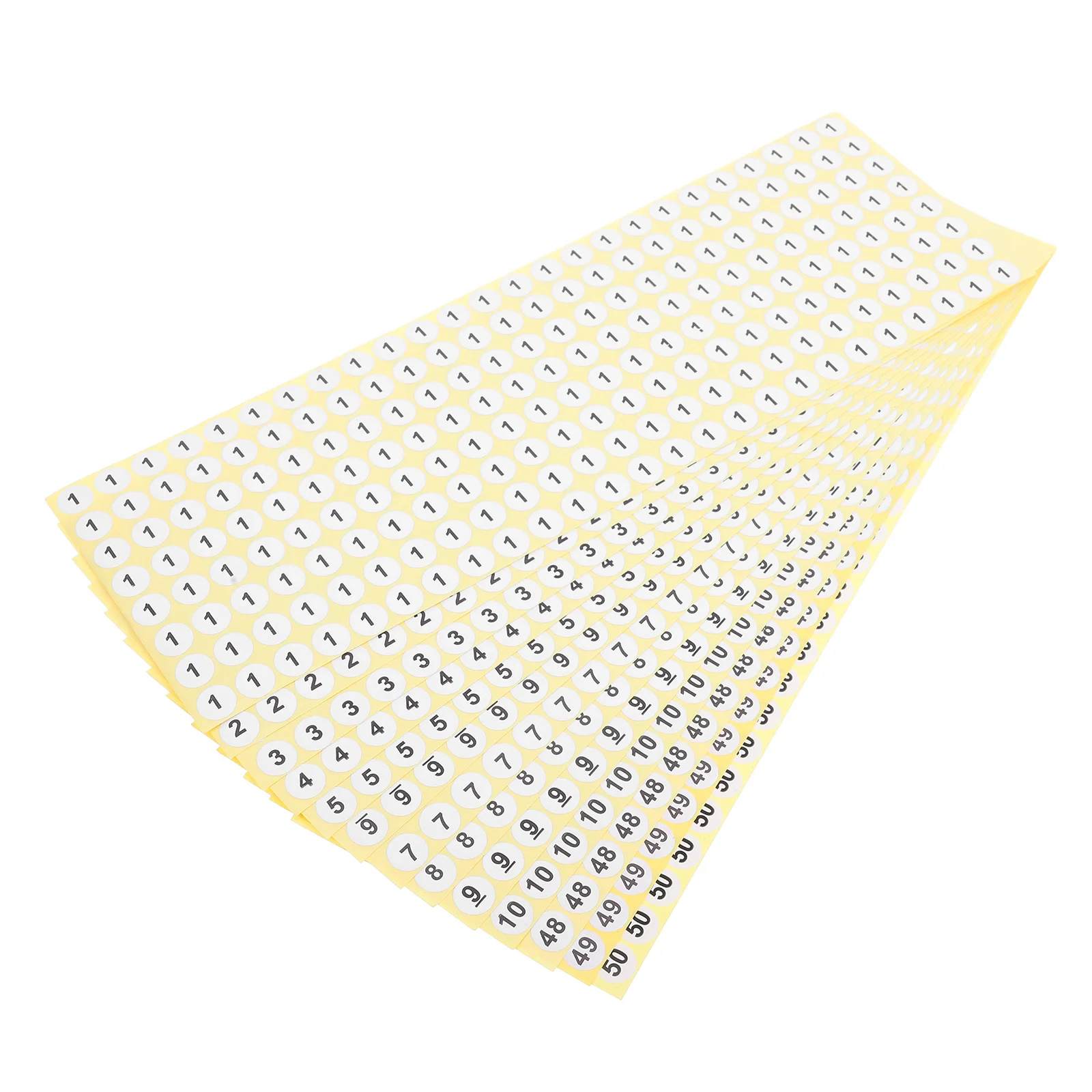50 Sheets Number Stickers Round Number Decals Numbered Label Sticker for Inventory Classroom and Office Planner Stickers
