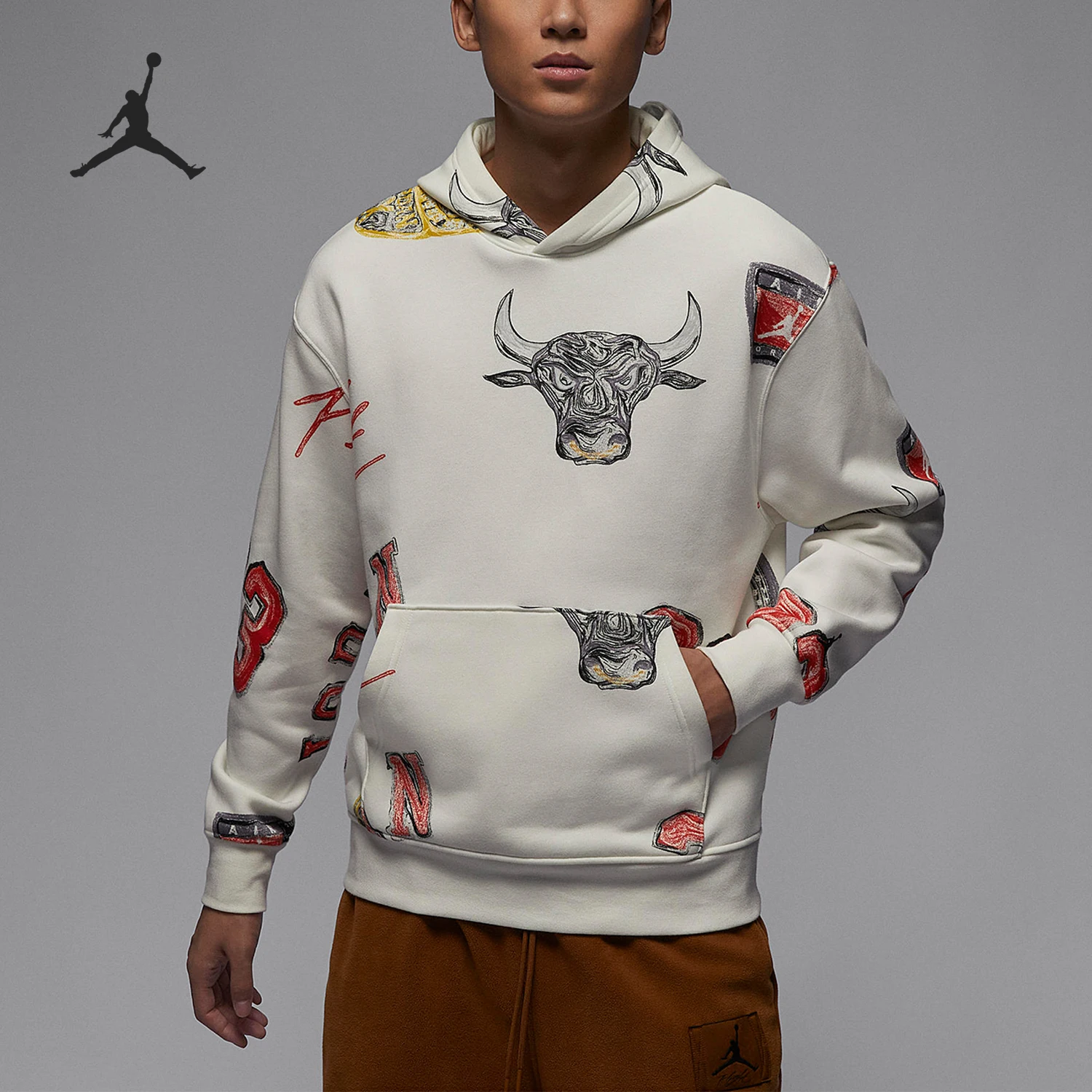 

Nike genuine Jordan Men's Print Loose Hoodie FN4546-133
