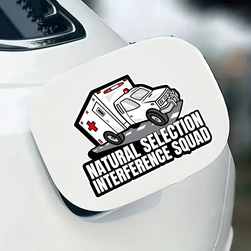Natural Selection Interference Squad Funny Ambulance Sticker Die-Cut Waterproof Vinyl Sticker For Hard Hat Laptop Water Bottle P