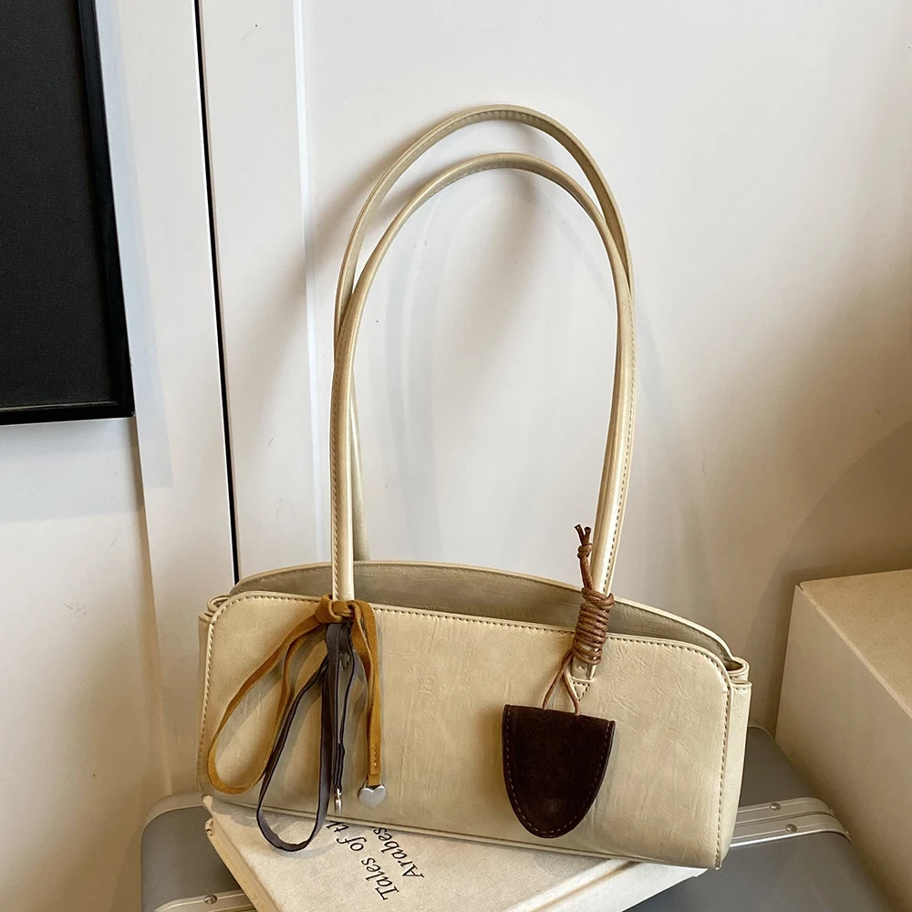 

French Style Women Shoulder Bags 2025 Versatile Solid Color Pillow Underarm Bag Fashion Hand-held Totes Handbags for Commuting