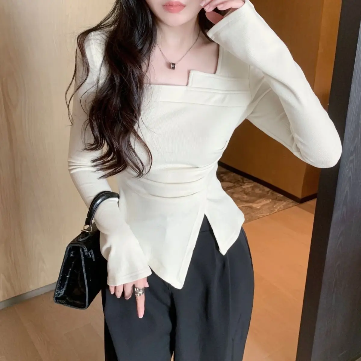 

Свитера Джемперы Пуловеры Женский кашемировый свитер оверсайз в сложенном виде Femme Ресторан Ужин Дата Ночь Романтика Элегантный женский BF