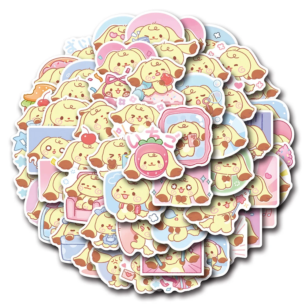 10/30/55pcs Cute Sanrio Pompom Purin Graffiti Stickers Fun Cartoon Kids DIY Sticker Toy Notebook Luggage Phone Waterproof Decals