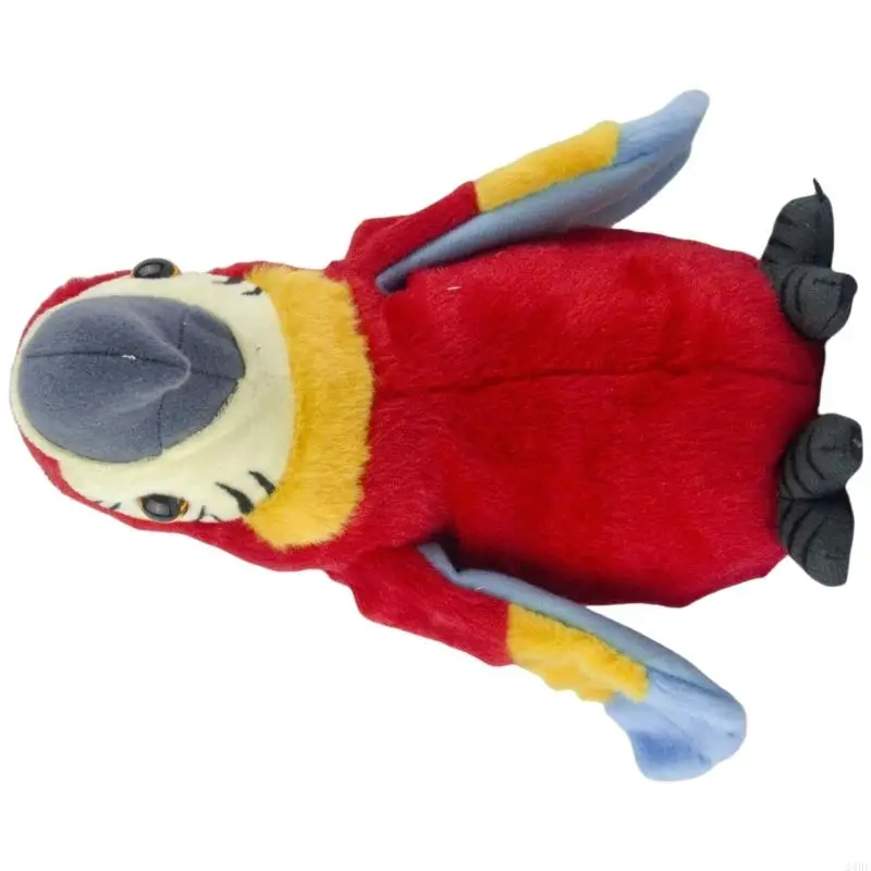 24BE Musical Parrot Toy Stuffed Toy Plush Parrot Toy Baby Crawl Learning Toy