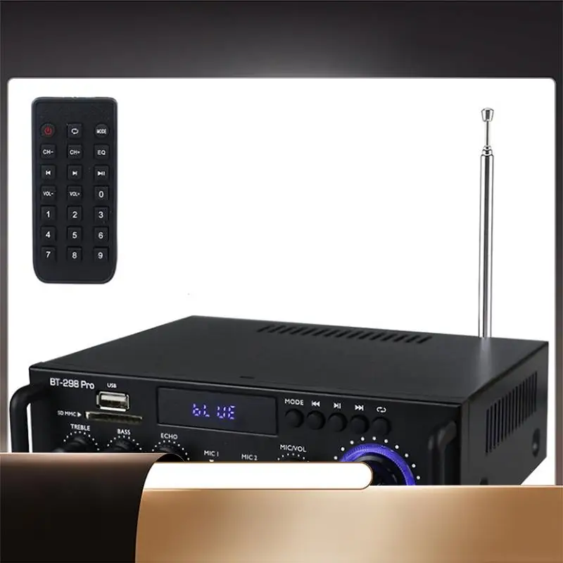

Amplifier Bt 298 Pro Home Theater Amplifier Karaoke Dual Channel Stereo Bluetooth 5.0 Maximum 800W New Upgrade US Plug Durable-X