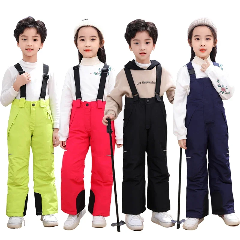 Waterproof Sport Girl Snow Pants Warm Boy Ski Trousers Winter Outdoor Children Overalls Windproof Mountain Kids Jumpsuit Clothes