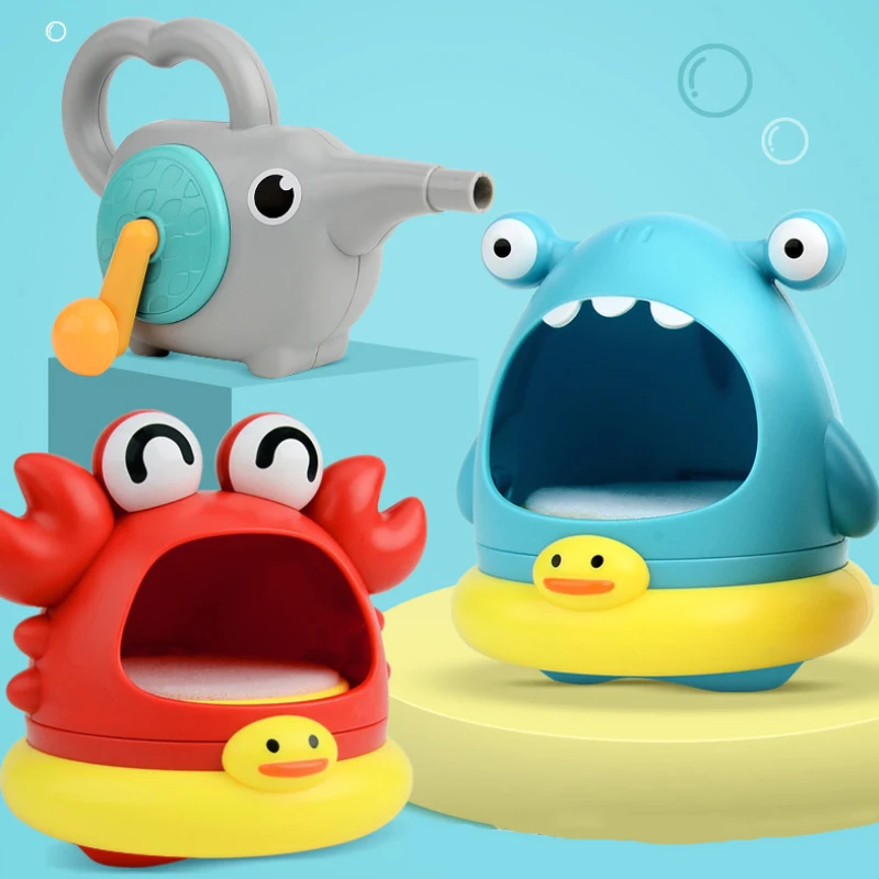 

Outdoor Blowing Bubble Cute Cartoon Shark Crab Swimming Bathtub Soap Machine Toy For Children Baby Bathing Funny Toys Gift