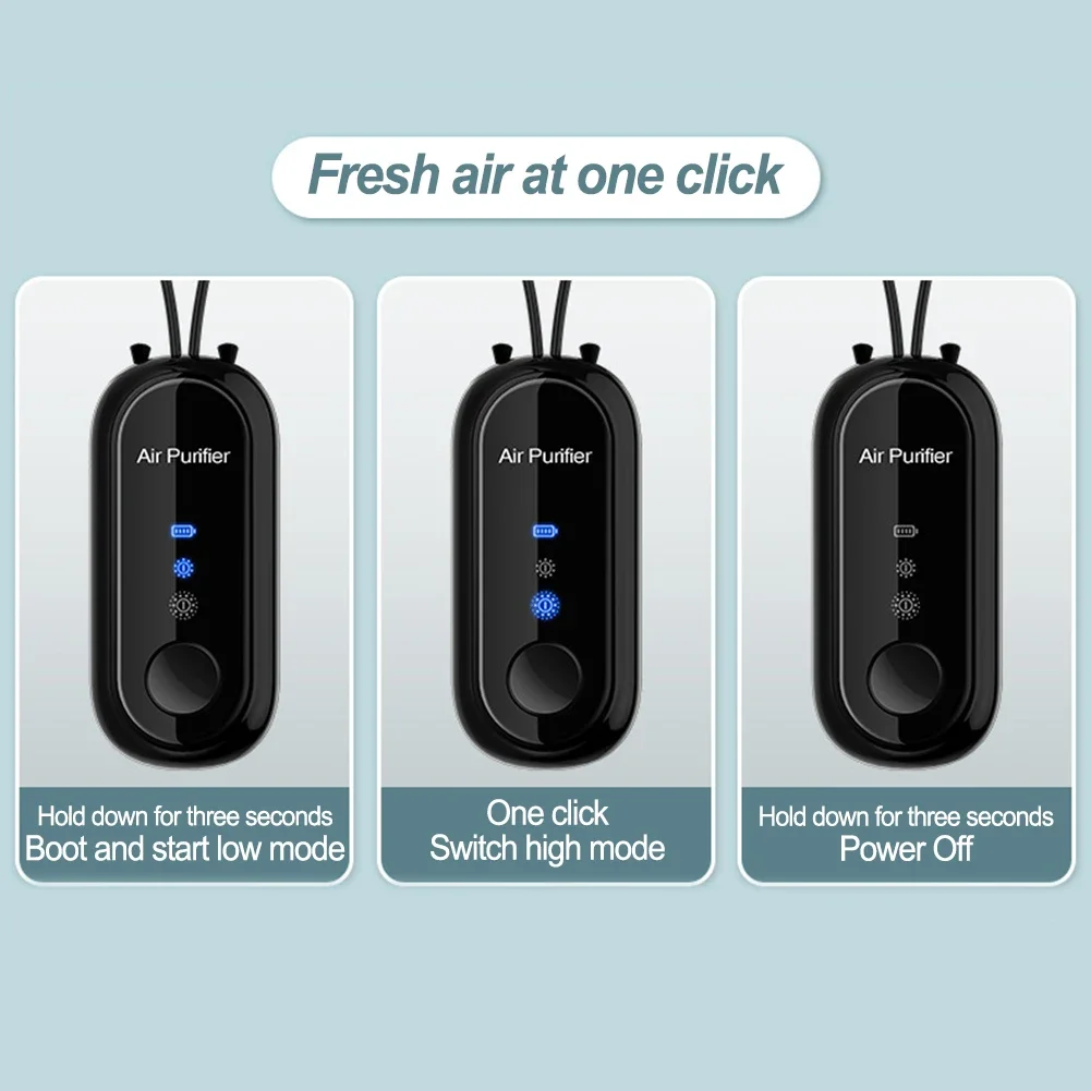 Tragbarer Negativ-Ionen-Mini-Luftreiniger, frischer, hängende Negativ-Ionen, reinigt die Luft, 780 mAh, praktisch, reinigt die Luft überall – Detail 12