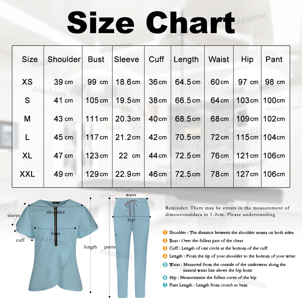 Beauty Salon Uniform Female Fashion Short Sleeved Top Straight Leg Pants Set Beautician Manicurist Work Wear Nursing Scrub Women