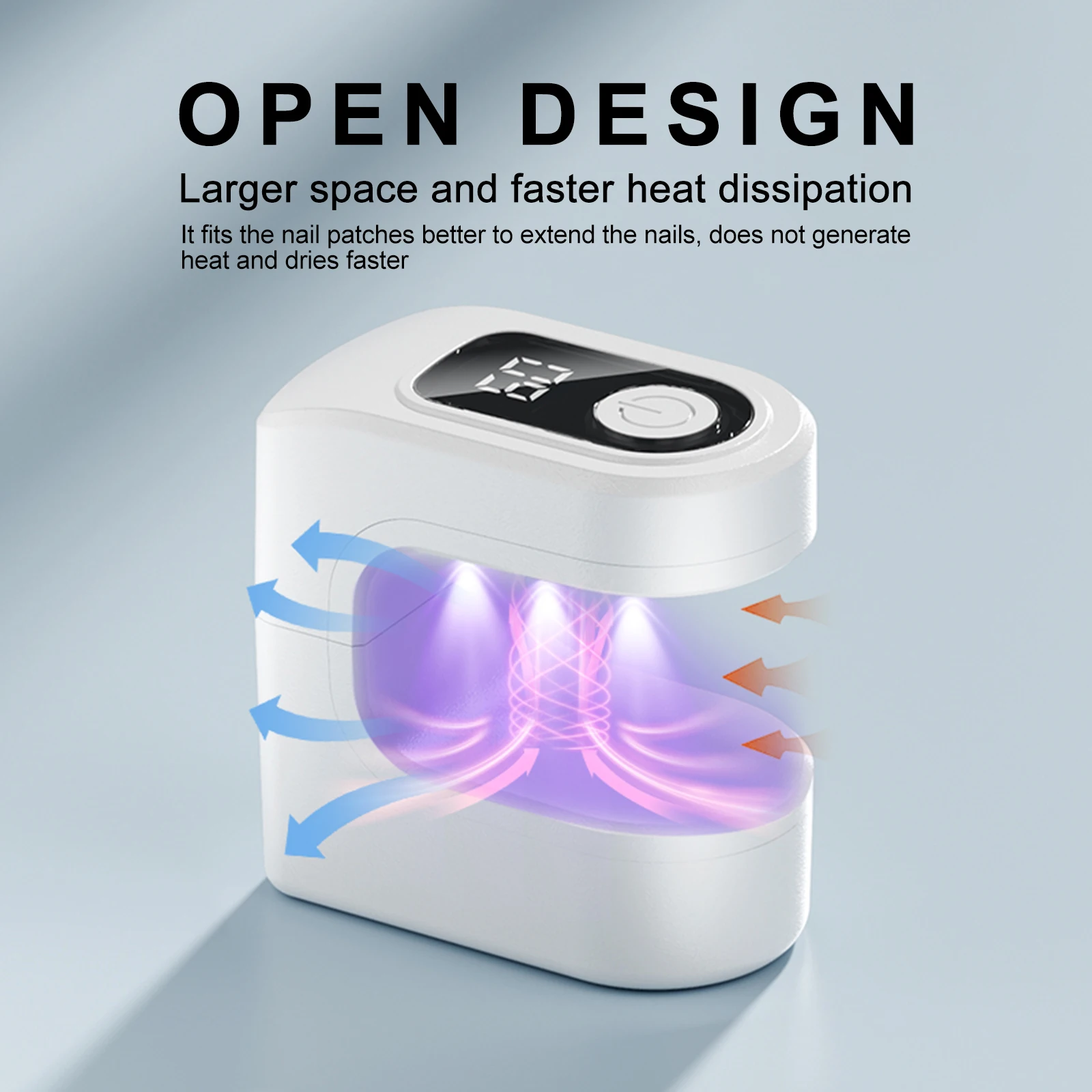 Mini Nail Dryer Quick Dry UVLED Gel Polishing Nail Lamp with LCD Display and 30/60S Timer Convenient USB Nail Lamp Curing Tool