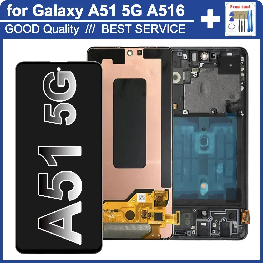 

Super AMOLED for Samsung Galaxy A51 5G A516 A516F LCD Display Touch Screen Digitizer Replacement for Samsung A516 A516F Screen