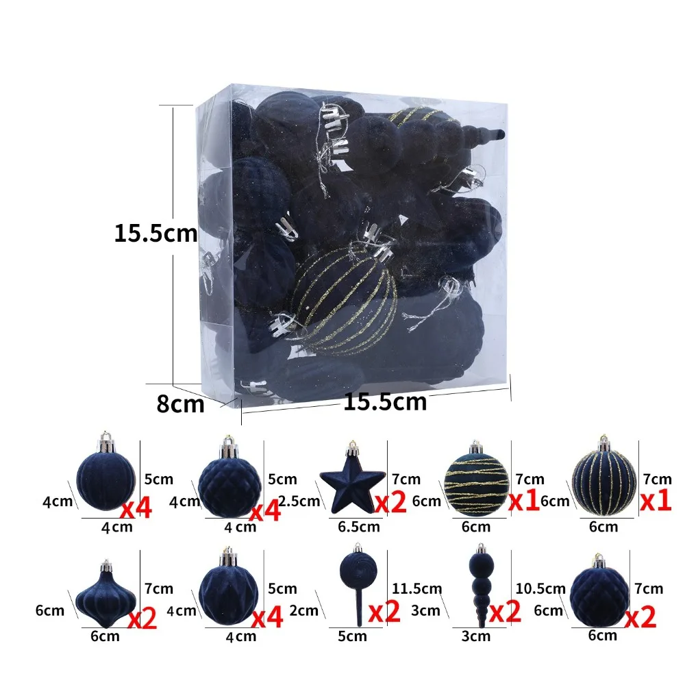 24 قطعة من كرات عيد الميلاد المتدفقة على شكل خاص لتزيين شجرة عيد الميلاد البلاستيكية متعددة الألوان معلقة على شجرة عيد الميلاد