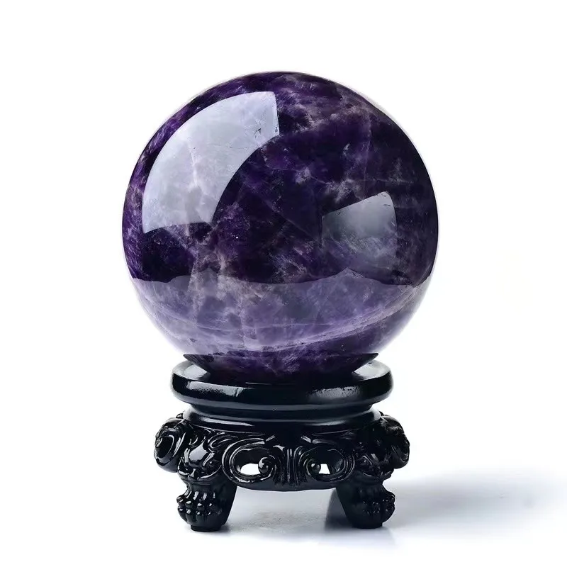 1PC Natural Dream Amethyst Ball Polished Massage Sphere Ball Reiki Healing Room Decor Crystal Crafts Stone Globe Souvenirs