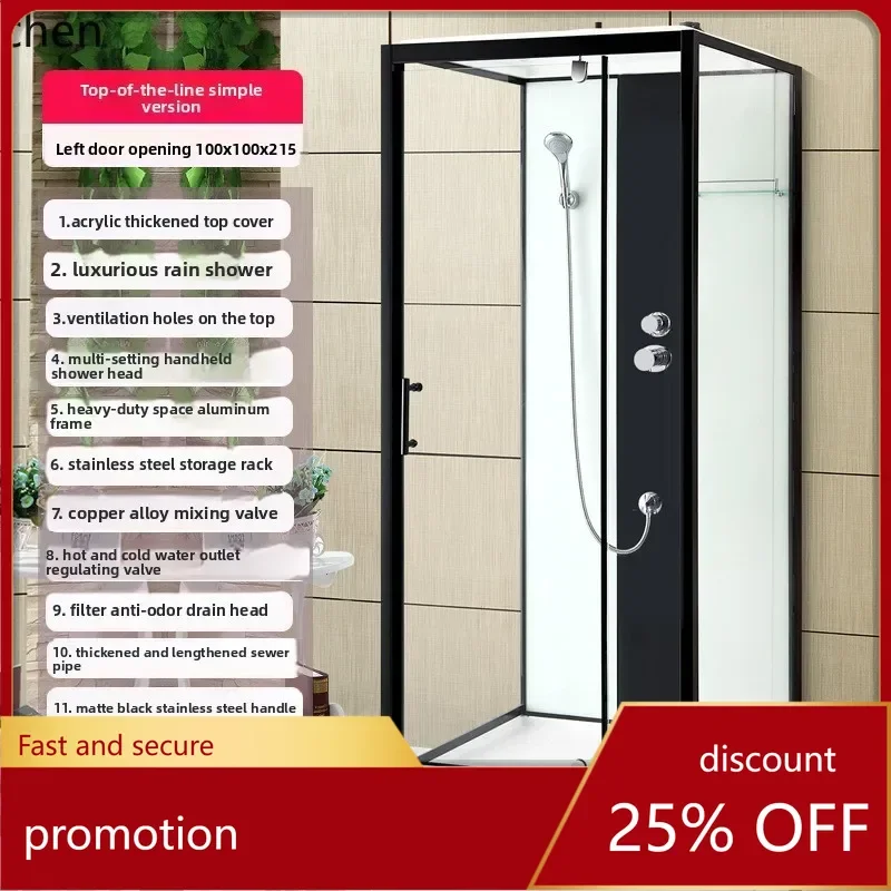 

ZML-Shaped Shower Room Small Apartment Bathroom Tempered Glass Partition Overall Bathroom Simple