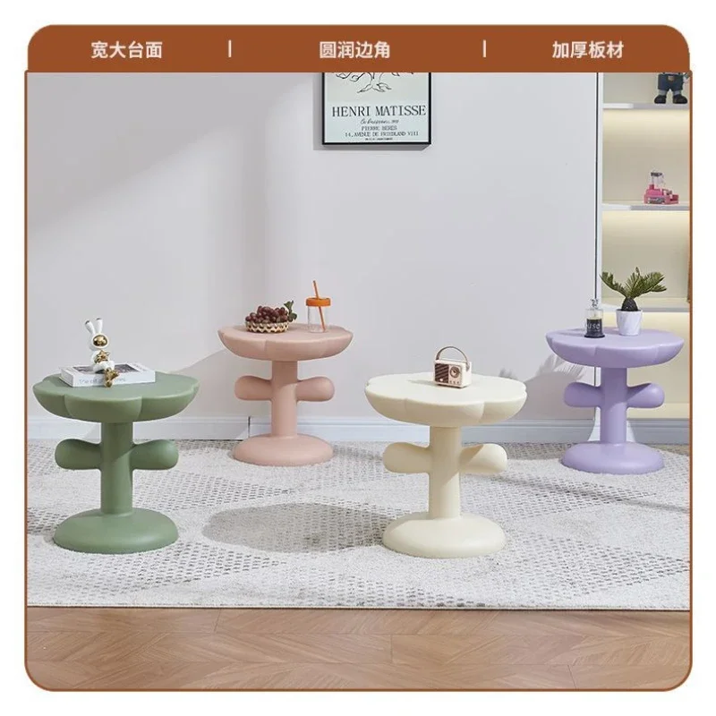 

Cream Round Coffee Tables Living Room Furniture Household Small Apartment Light Luxury Modern Simple Nordic Sofa Side Tables