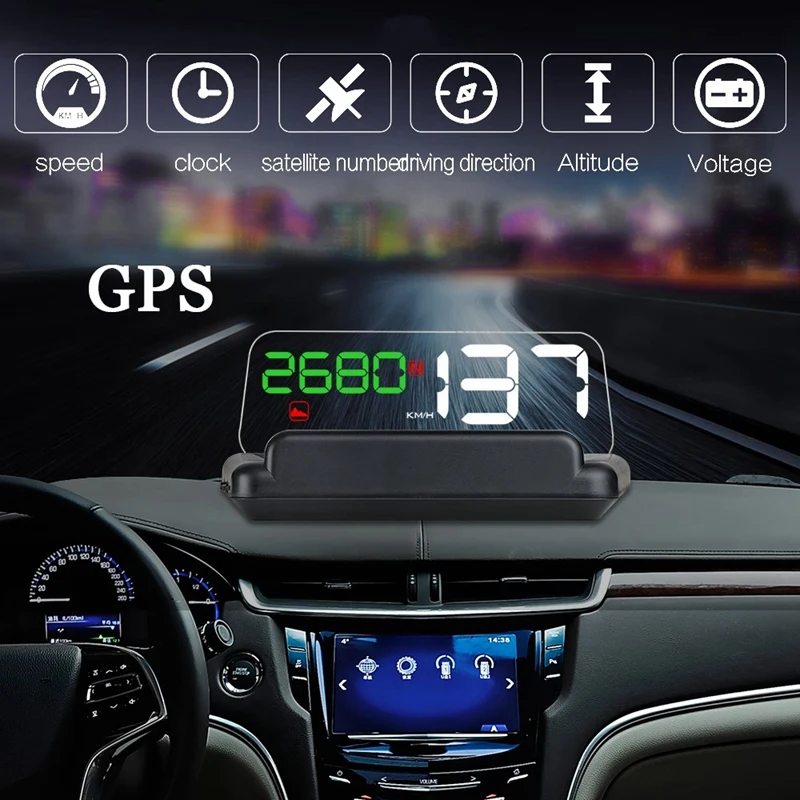 

Universal Car Hud Head Up Display, 3.6 Inch 4K Hd Transparent Display Board Digital Speedometer Led Projector