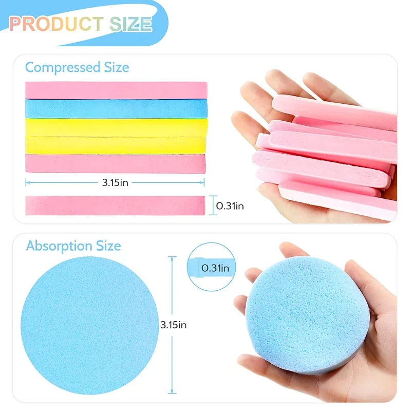 12 pz/borsa trucco soffio compressione spugna per pulizia tampone per pulizia viso struccante strumento per la cura della pelle soffio per pulizia