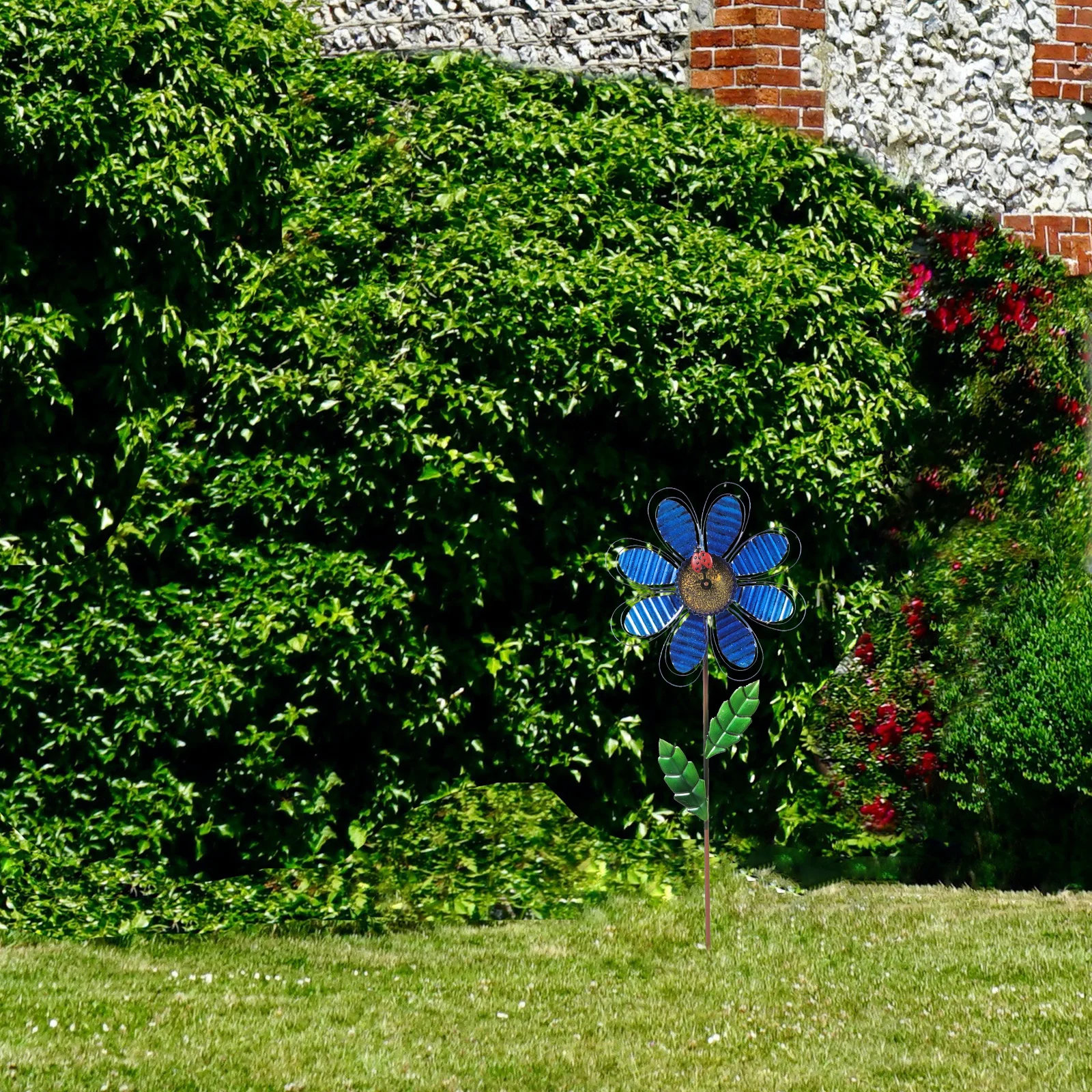 

Metal Flower Windmill Iron Decorative Windmills Courtyard Collectibles Smooth Surface Anti Rust Break