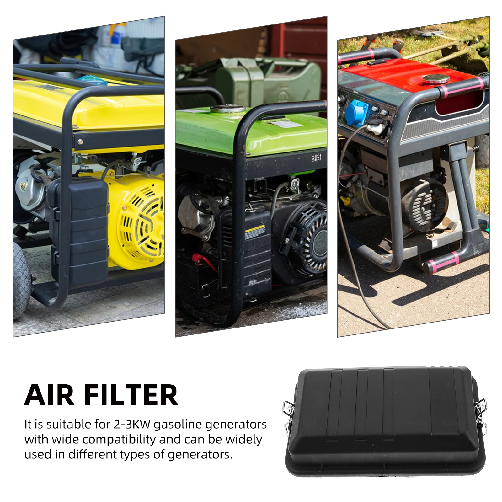 

Air Filter Assembly Cover for Generator 2-3KW Black Housing Durable Plastic Optimal Filtration Easy Installation Weatherproof
