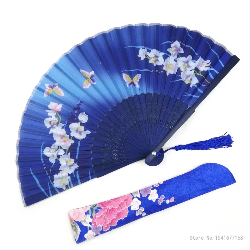 

Chinese Style Lace Silk Folding Hand Held Flower Fan for Women, Wedding Party, Photo Prop Tool, Art Craft, Pattern Folding, 2Pcs