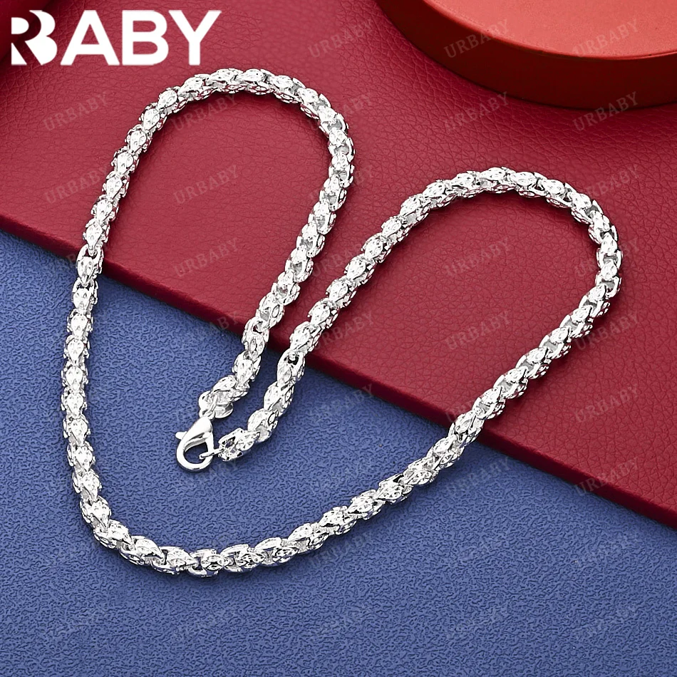

URBABY 925 Sterling Silver 50cm Chain Necklace Charm Trend Birthday Gifts Fashion Party Fine Jewelry