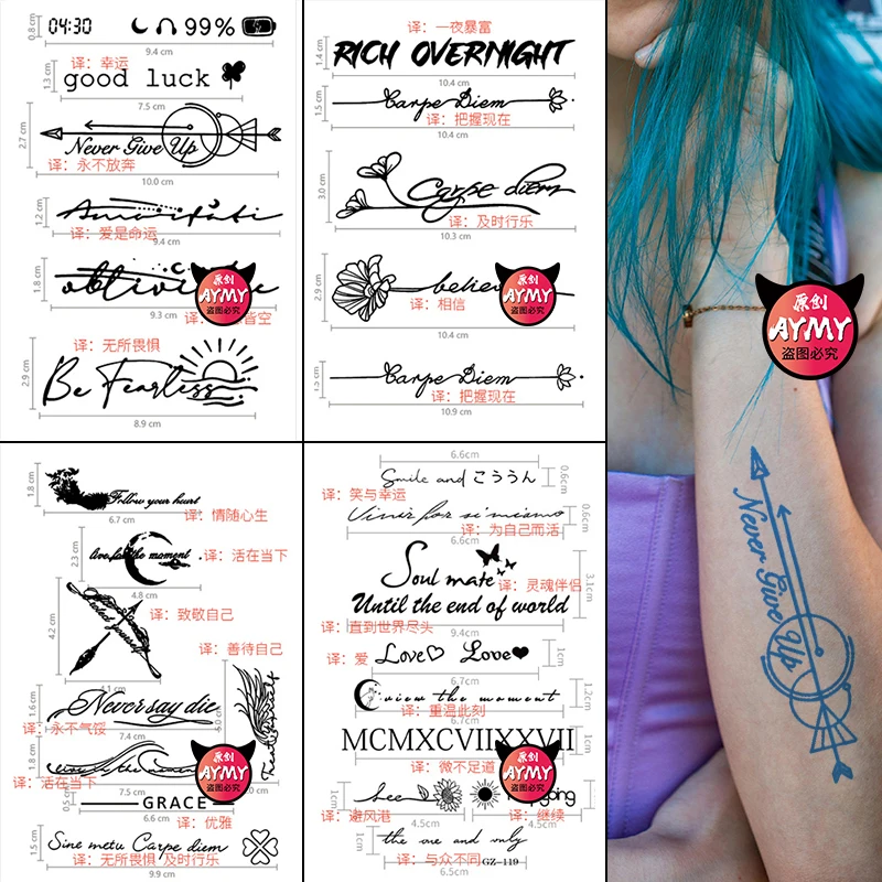 waterproof temporary tattoos woman tattoo stickers men's tattoo on neck adult forearm wedding Ephemeral fake tattoos pack kit