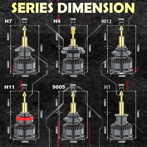 Imagen 2 del producto H7 Led CANBUS 360 para lentes de proyector 4200W H11 H1 H8 bombillas de faros de coche HB3 9005 HB4 9006 Hir2 H4 luces antiniebla LED para automóviles