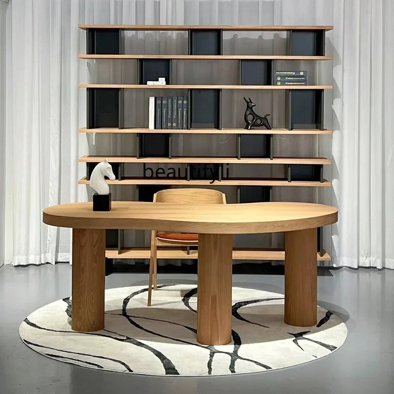 

Great discounts Pea special-shaped desk Italian minimalist antique designer desk high-end solid wood desk