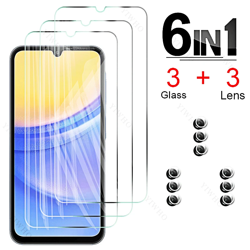 Protective Glass for Samsung Galaxy A15 5G 4G Screen Protector Camera Lens Tempered Glass Full Coverage Protective Film A 15