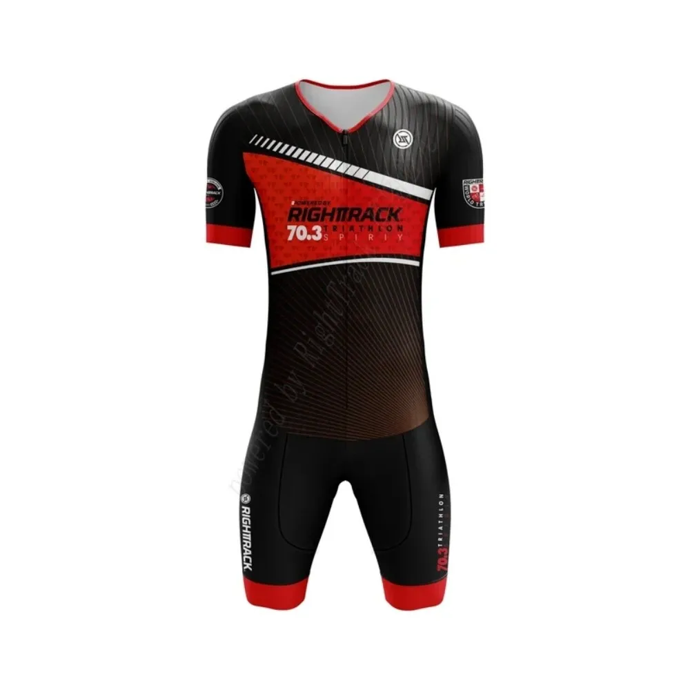 Heißer Verkauf Righttrack Sport Triathlon Skinsuit männer Kurzarm Overall Schwimmen Laufen Radfahren Kleidung Tri Anzug Overall – Detail 8