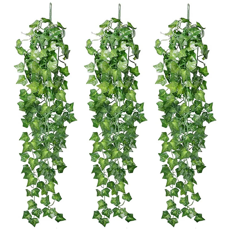 

AA21-6 Pieces Artificial Hanging Ivy Vine 2.95 Feet Artificial Hanging Plants Wall Greenery For Indoor Outside Home Garden