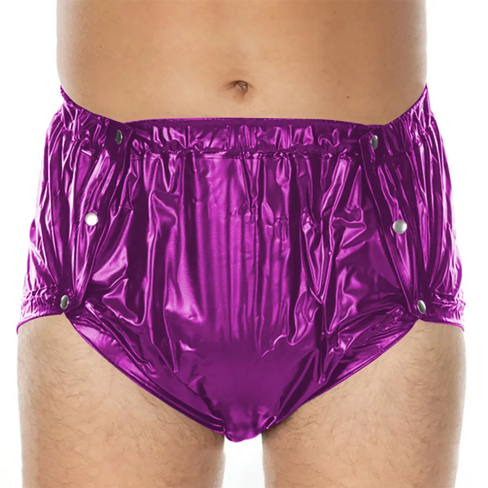 ملخصات PVC لامعة مثيرة ، ملابس داخلية غريبة wetlay ، زر متابعة سيسي Knicker ، سراويل داخلية تأثيري جديدة للنادي ، خصر مرن #1