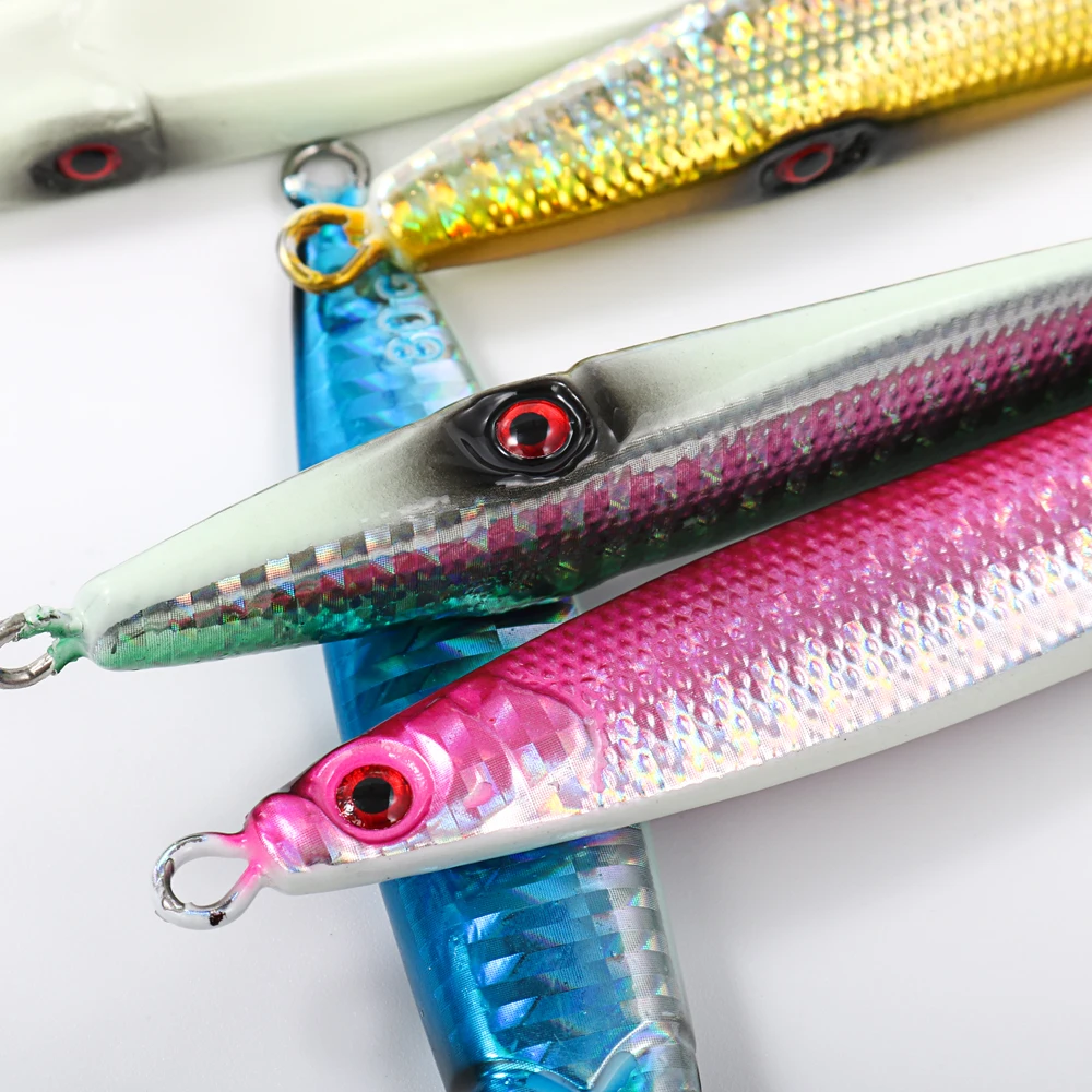 JIGGING PRO Metal Jig 60g 80g 100g Luminous Glow Fast Sinking Slow Jigging Saltwater Fishing Lure - view 4