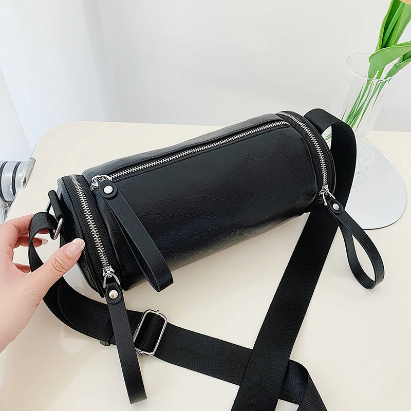 Luxury Designer Shoulder Bag for Women Genuine Leather Handbags Fashion Soft Crossbody Bags for Female Cylindrical Bag Sac 2023