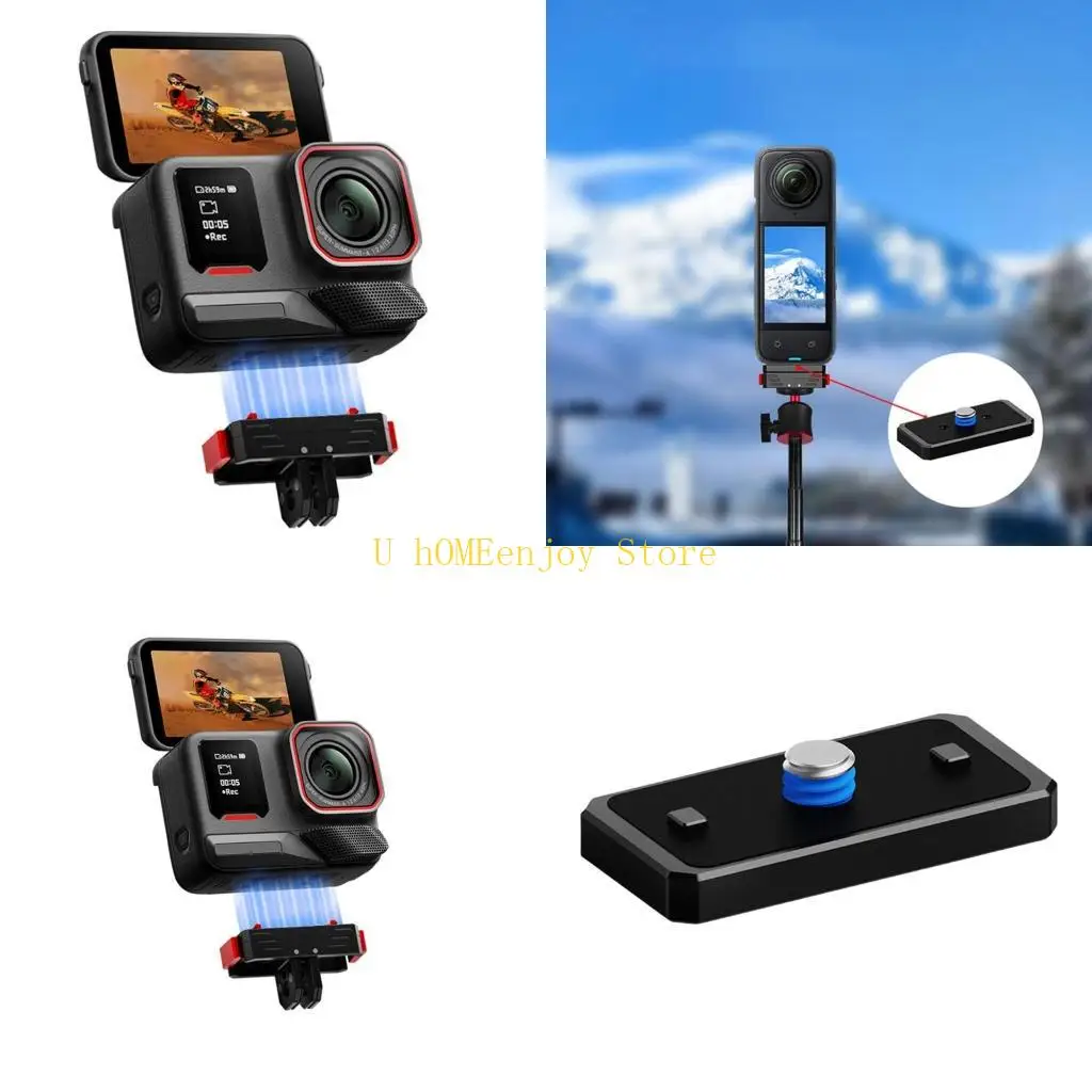 B0KF Foldable Adapters Base With 1/4 Screw Thread For Sports Camera Mounting Accessories