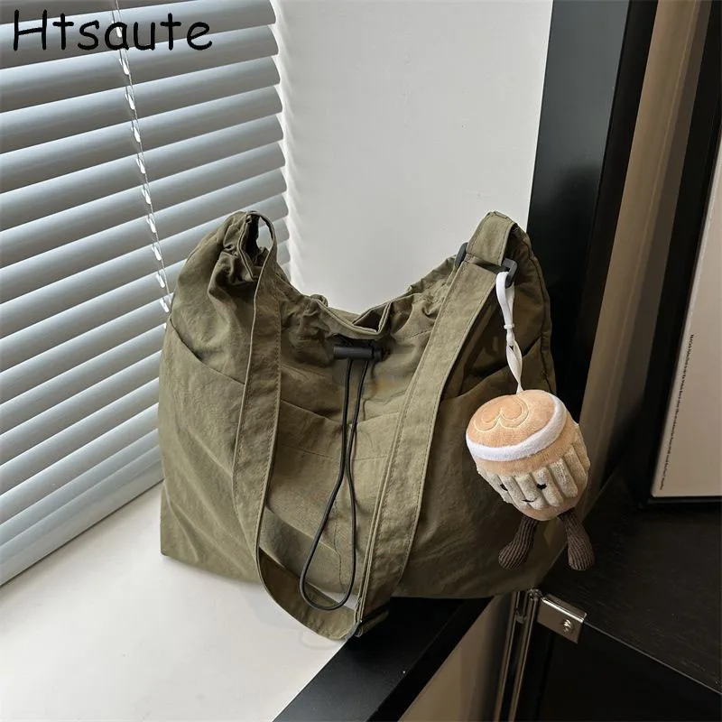 

Lightweight Canvas Shoulder Bags Women Crossbody Bag Ladies Handbags Multi Pockets Pure Color Travelling Shopper Totes bolsas